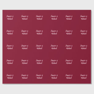 Süße minimalistische burgunderrote Kalligrafie eig Geschenkpapier