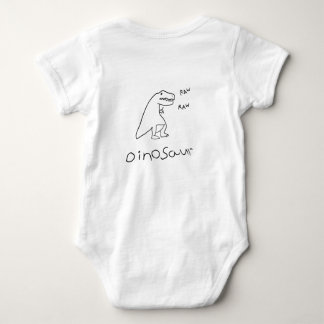 Süße minimalistische Dinosaurier-Linienkunst Baby Strampler