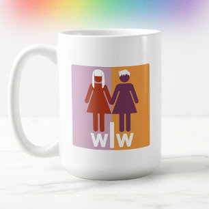 Süße minimalistische lesbische Pride-Farben Kaffeetasse