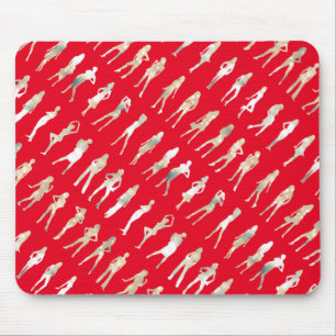 Süße Mode-Silhouette Mädchen Muster Mousepad