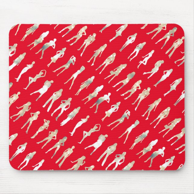Süße Mode-Silhouette Mädchen Muster Mousepad (Vorne)
