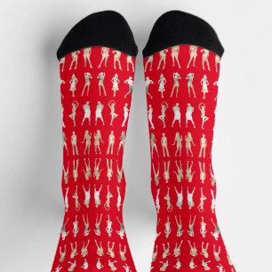 Süße Mode-Silhouette Mädchen Muster Socken