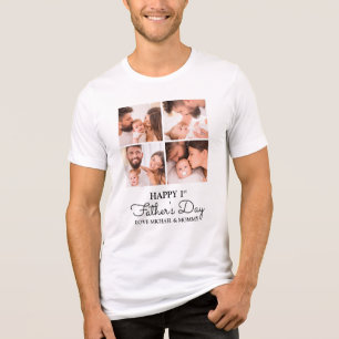 Süße moderne Collage Glücklicher erster Vatertag Tri-Blend Shirt