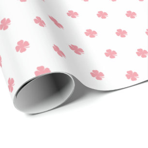 Süße moderne einfache rosa Glücksklee Geschenkpapier