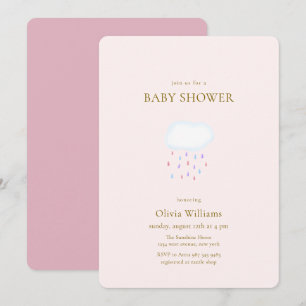 Süße moderne elegante Regentropfen-Baby-Party Einladung