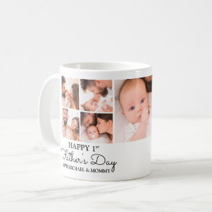 Süße moderne Fotocollage Frohen ersten Vatertag Kaffeetasse