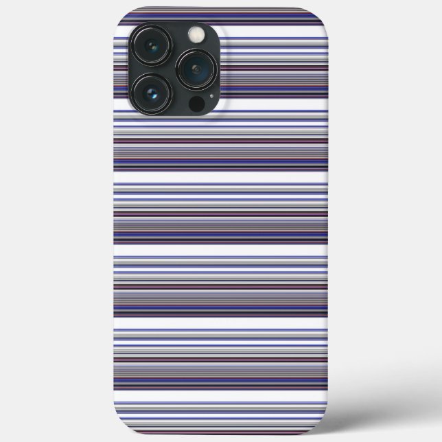 Süße moderne graue blaue Streifen Case-Mate iPhone Hülle (Rückseite)