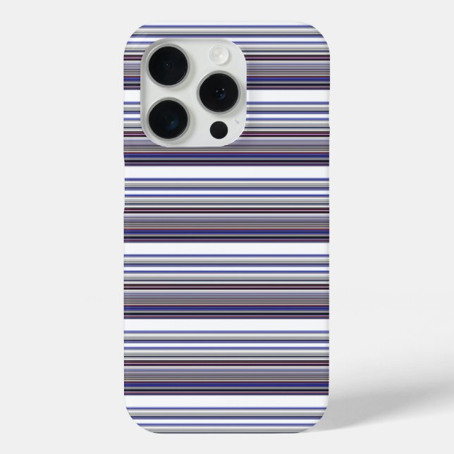 Süße moderne graue blaue Streifen Case-Mate iPhone Hülle (Rückseite)