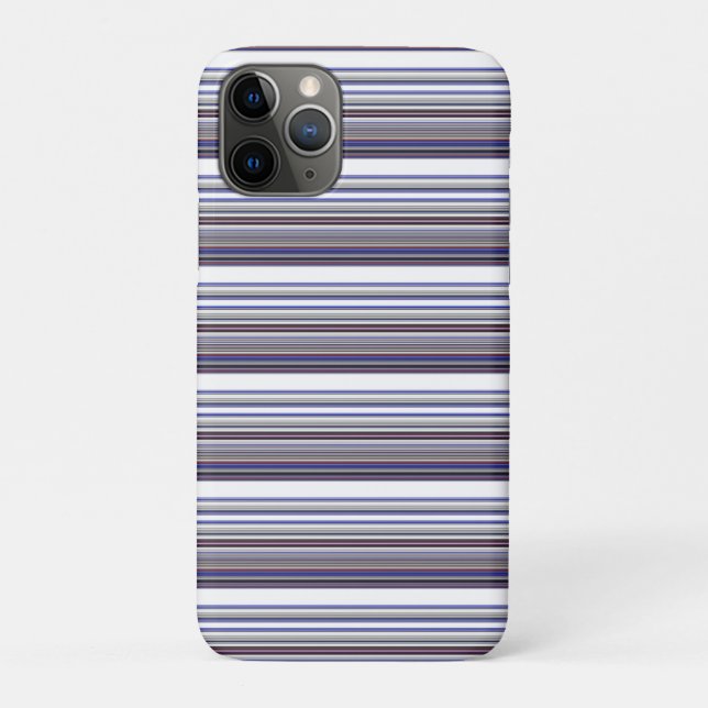 Süße moderne graue blaue Streifen Case-Mate iPhone Hülle (Rückseite)