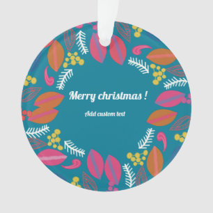 Süße moderne grüne florale Weihnachten individuell Ornament