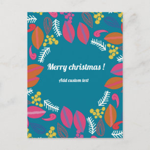 Süße moderne grüne florale Weihnachts-notiz indivi Postkarte