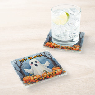 Süße moderne Halloween-Grusel-Kollektion Glasuntersetzer