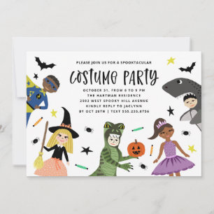Süße moderne Halloween-Kostümparty-Einladung zum S Einladung