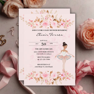 Süße moderne kleine Ballerina Foto Baby-Party Einladung