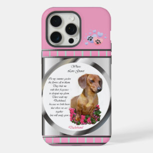 Süße moderne rosa Dachshund-Hundekunst iPhone 15 Pro Max Hülle