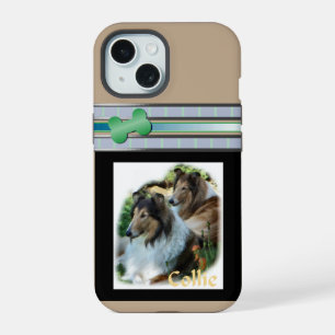 Süße moderne Rough Collies-Hundekunst iPhone 15 Hülle