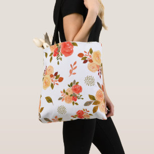 Süße moderne stilvolle Wasserfarbe Blumen-Tote-Tas Tasche