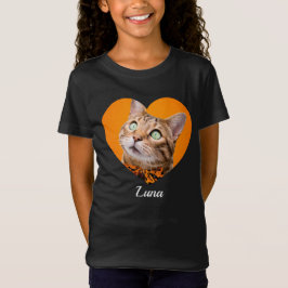 Süße moderne Typografie Name und Herz Foto des Hau T-Shirt