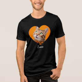 Süße moderne Typografie Name und Herz Foto des Hau Tri-Blend Shirt
