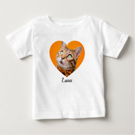 Süße moderne Typografie Name und Herz Foto von Hau Baby T-shirt