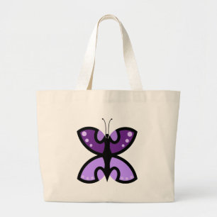 Süße moderne violette Schmetterlings-Grafik-Akzent Jumbo Stoffbeutel