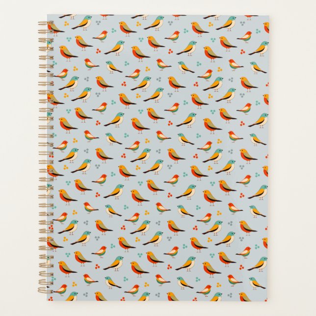 Süße moderne Vögel  Planer (Vorderseite)
