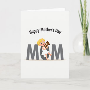 Süße Moms Day Illustrationskarte Karte