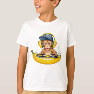 Süße Monkey-DJ-Illustration T-Shirt