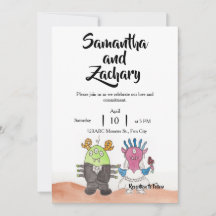 Süße Monster-Alternative Hochzeitseinladung