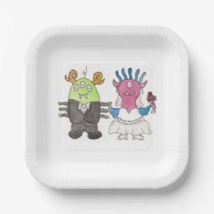 Süße Monster Alternative Hochzeitspapierplatte Pappteller