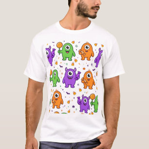 Süße Monster-Augenbonbons Halloween-Muster T-Shirt