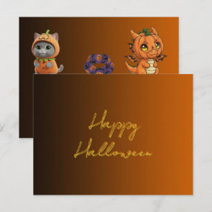Süße Monster Frohe Halloween-Postkarte Postkarte