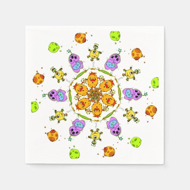 süße Monster Serviette (Vorderseite)