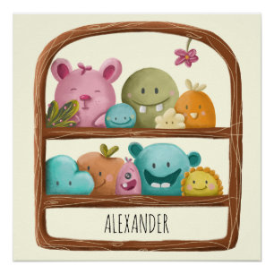 Süße Monster Spielzeuge Personalisierte Kinderzimm Poster
