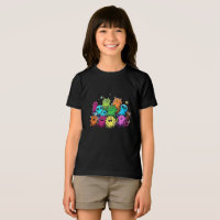Süße Monster-Squad-Bunte-Cartoon-T-Shirt