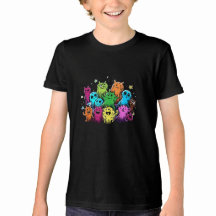 Süße Monster-Squad-Bunte-Cartoon-T-Shirt