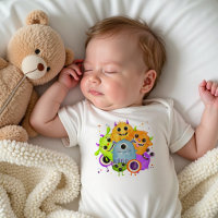 Süße Monster Watercolor Baby Bodysuit | Lustig 