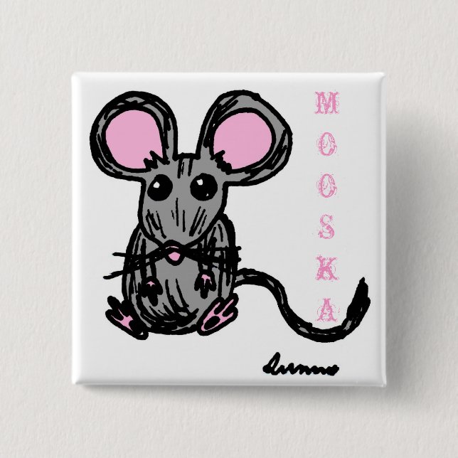 Süße Mooska-Maus-Taste Button (Vorderseite)