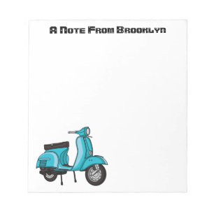Süße Moped-Motorrad-Cartoon-Illustration Notizblock