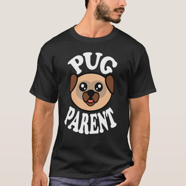 Süße Mops-Eltern T-Shirt (Vorderseite)