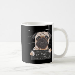 Süße Mops-Mugshot Böser Mops-Welpen-Humor Lustiger Kaffeetasse
