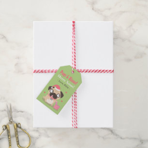 Süße Möpse und Küsse Frohe Weihnachten Geschenkanh Geschenkanhänger