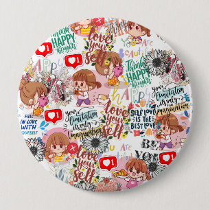 Süße Motivation – Positives Zitat Kawaii Button