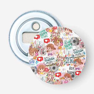 Süße Motivations-Positive-Zitat Kawaii Flaschenöffner