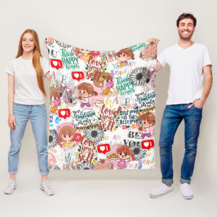 Süße Motivations-Positive-Zitat Kawaii Fleecedecke