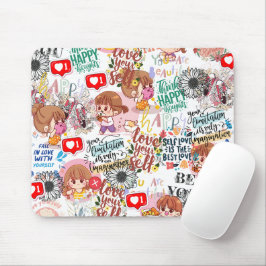 Süße Motivations-Positive-Zitat Kawaii Mousepad