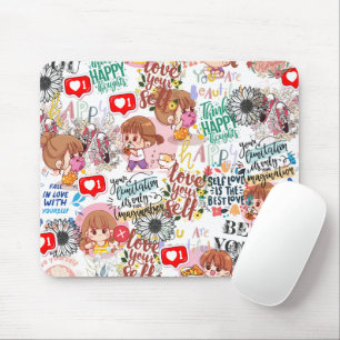 Süße Motivations-Positive-Zitat Kawaii Mousepad