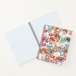 Süße Motivations-Positive-Zitat Kawaii  Notizbuch