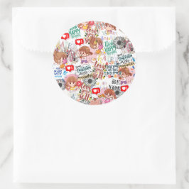 Süße Motivations-Positive Zitat Kawaii Runder Aufkleber