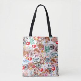Süße Motivations-Positive-Zitat Kawaii Tasche